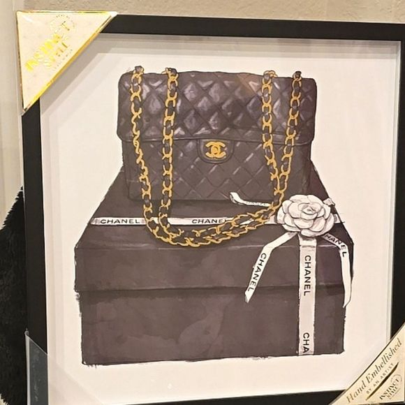 Instinct Style Boxed Runway Chanel Hand Embellished Framed Wall Decor - Picture 2 of 7